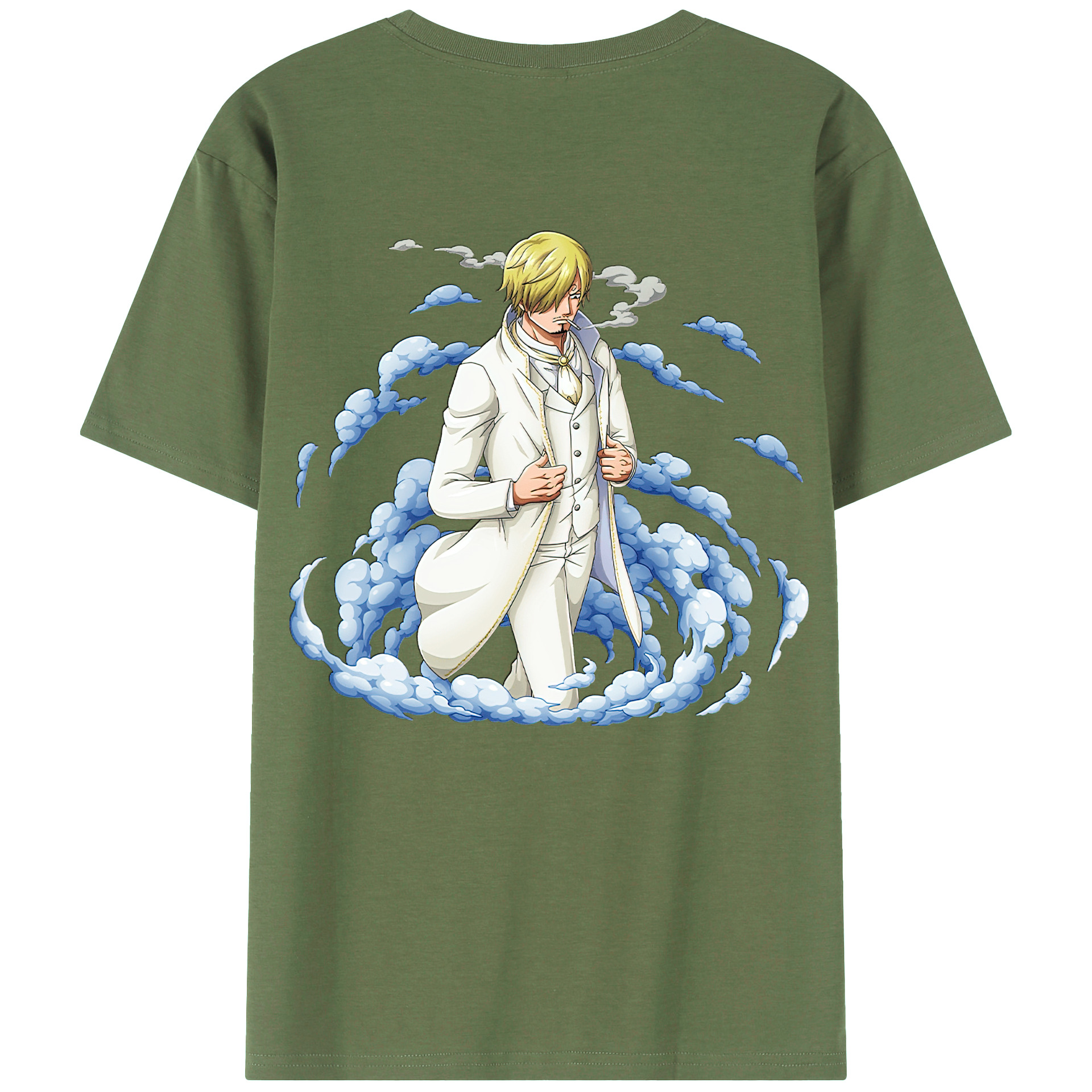 （画像用） ワンピース サンジ ONE PIECE Sanji 綿100％ メンズ半袖Tシャツ（バックプリント） 通気性